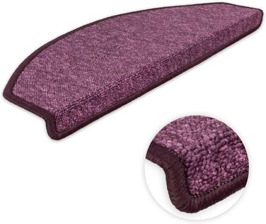 Сходинкові килимки Metzker Imago на сходи - фіолетовий (15 шт.) з антиковзким покриттям та ворсовим підкладом