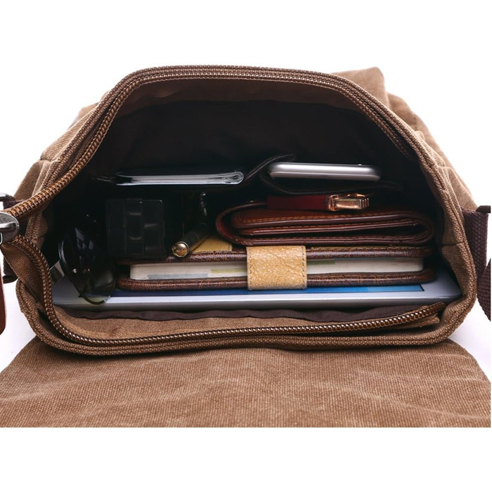 Чоловіча нагрудна сумка OSMIE з канвасу, 16 л, чорна/кавова (M)