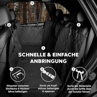 Захист для заднього сидіння автомобіля для собак Hainberger: водовідштовхувальний, анти-царапин, з боковим захистом та віконцем, 137x147 см
