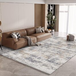 Килим Vamcheer для вітальні 200x300 см, м'який, сучасний, флісовий, протиковзкий, праний, товстий з наповнювачем, для спальні, робочого кабінету, офісу, супер м'який, синьо-сірий