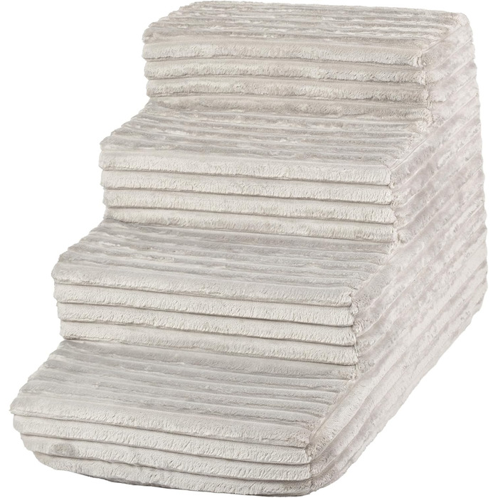 Сходинка для собак та котів Boutique Zoo: 4 сходинки, 40 см, велюр, сірий колір | для ліжка та авто