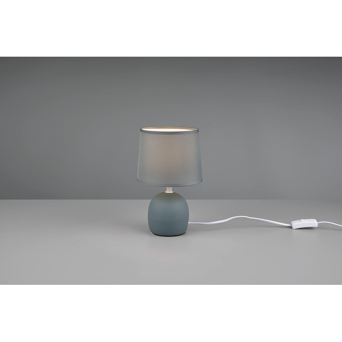 Настільна лампа Reality Leuchten Malu, керамічний цоколь, тканинний абажур, зелена, E14