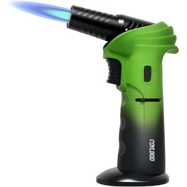 Бутанова запальничка-лампа Flambierbrenner: регульована, поворотна, для паяння, з безпечним закриттям (зелена/чорна)