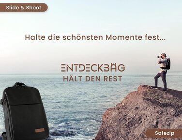 Чорний рюкзак для камери: захист від крадіжок, відділення для ноутбука 14