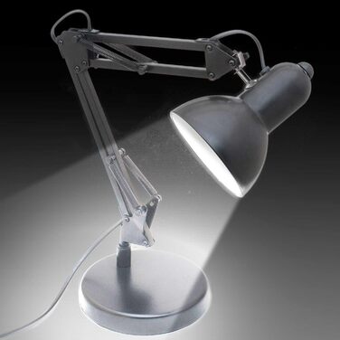 Ретро настільна лампа для робочого столу з гнучким регулюванням, LED, чорна