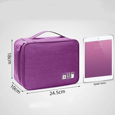 Органайзер для кабелів LTLSZRN, сумка-органайзер для електроніки, фіолетовий