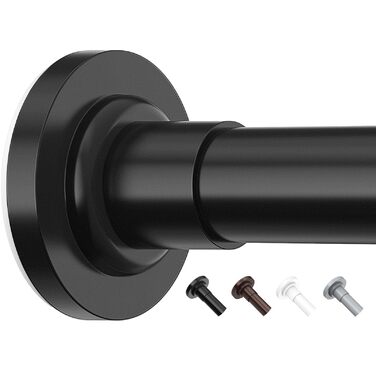Штанга для штор без свердління, 48-119.4 см, телескопічна, кріпиться без свердління, чорна. Підходить для душу та штор. 1 шт.