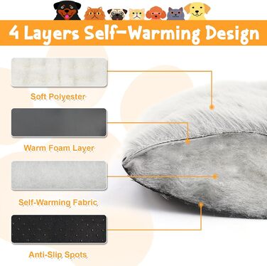 Wdmiya Самогріюча ковдра для домашніх тварин 90x60 см, ковдра для котів та собак, тепла та м'яка ковдра, без електроживлення, для автомобіля, для дому.