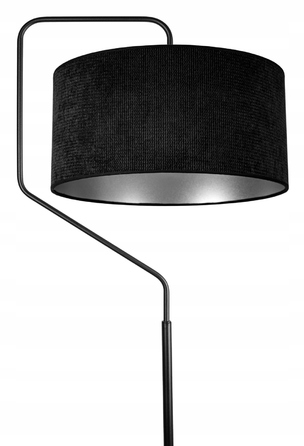 Сучасна торшерна лампа Glimex, патрон E27, 60 Вт, чорний, сріблястий, сірий