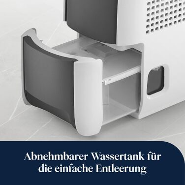 Зволожувач повітря De'Longhi Tasciugo AriaDry Light - портативний, з іонізатором, 16л/день, сушка білизни, сірий (DNS65)
