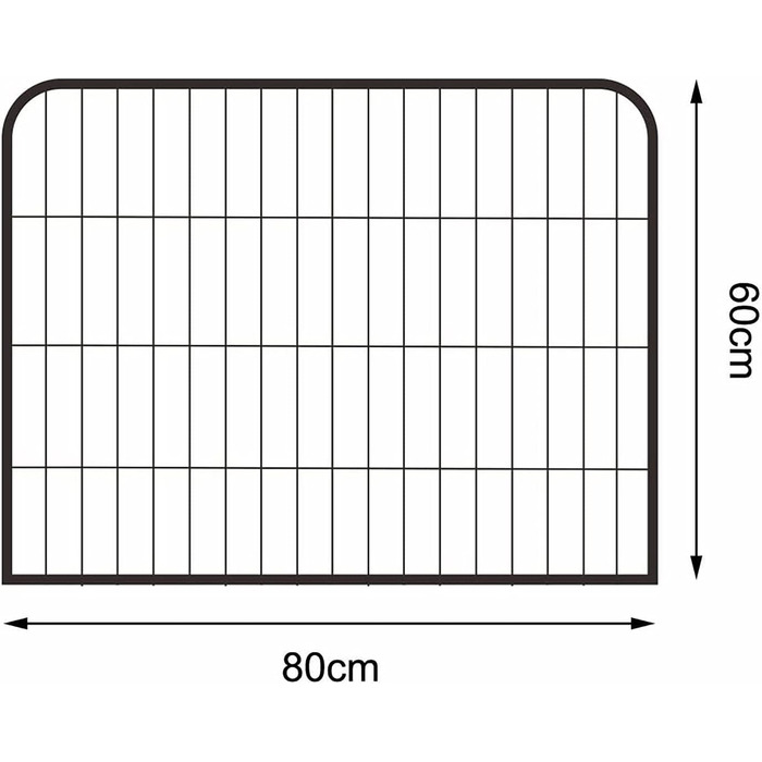 Клітка для цуценят та дрібних тварин Lionto, 80x80 см, розширювана, з дверцятами та засувом, для дому та саду, 8 елементів