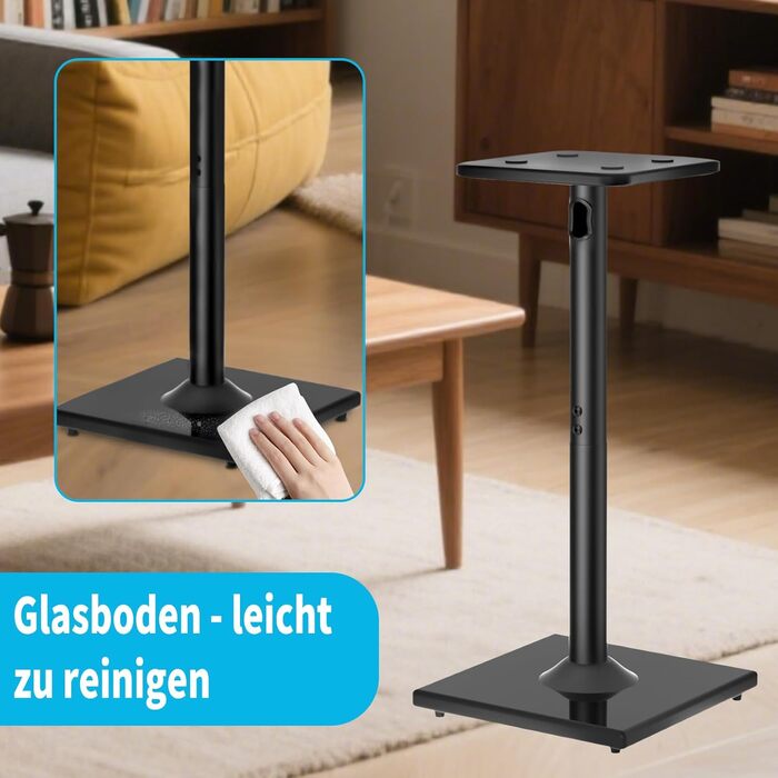 Підставка для акустики, регульована висота, 1 пара, для сателітної та поличкової акустики, до 5 кг, з кабелепроводом (SB-202-висота не регулюється)