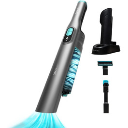 Ручний пилосос Cecotec Conga Rockstar: 210 Вт, цифровий, 20 кПа, до 40 хв роботи, 2 режими, аксесуари, для килимів та матраців, сірий (Micro +)