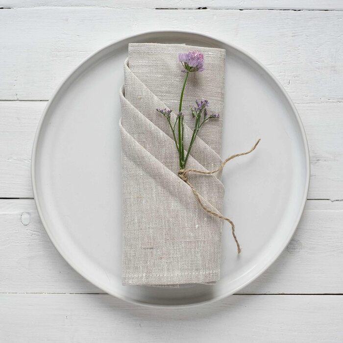 Varvara Home 6 Linen Napkins - 6 Cloth Napkins Linen Napkins - Natural Linen Napkins - Linen Napkins Beige 6-Pack 45x45 cm