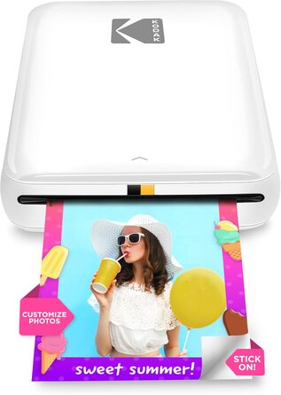 Фотодрук KODAK Step: Портативний міні-друк фото з телефону - Bluetooth, iOS & Android, білий
