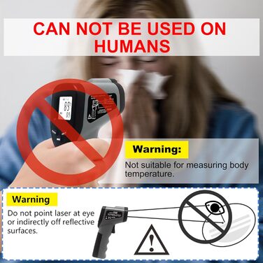 Інфрачервоний термометр Hito: вимірювання від -58°C до 1112°C для піци, м'яса, цукерок, грилю та кімнатного використання