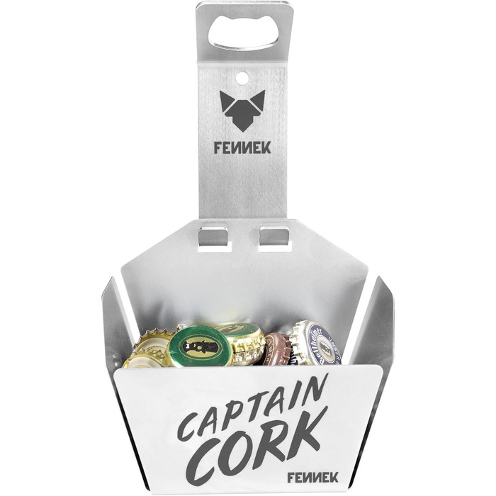 FENNEK Captain Cork | Bottle Opener with Basket | perfect for every outdoor kitchen, bar, workshop, and party cellar | made of stainless steel | Made in Germany