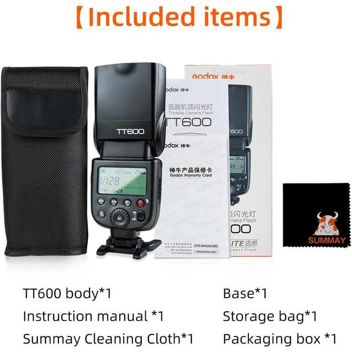 Спалах Godox TT600 - універсальний Speedlite для камер Canon, Nikon, Fujifilm, Pentax, Olympus, Panasonic