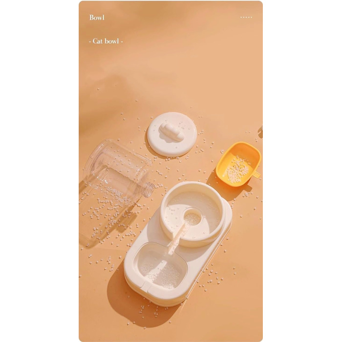 Автоматичний диспенсер корму та води для тварин, 2.2L + 1.8L (жовтий)