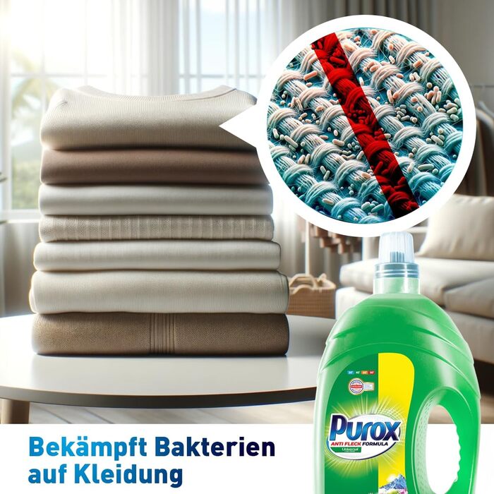 Універсальний гель-концентрат для прання PUROX, 4.3 л x 3 шт (на 429 прань), для ручного та машинного прання, захист кольорів, без фосфатів