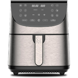 Фритюрниця без олії MasterPRO Rocket 700, 7 л, 1700 Вт, сенсорна LED-панель, антипригарна корзина, регульована температура 80-200°C, срібляста