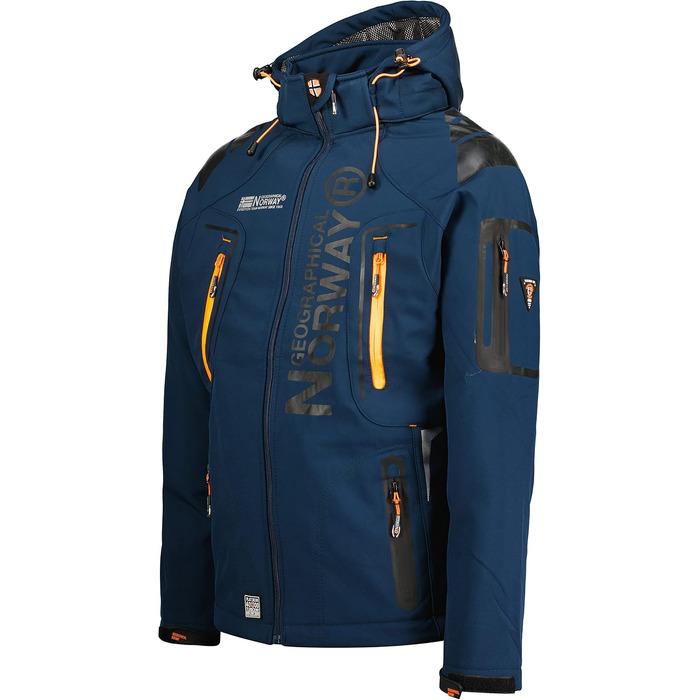 Чоловіча outdoor куртка Geographical Norway Tangata — функціональна вітро- та водонепроникна куртка для активного відпочинку, колір Marine orange, розмір S