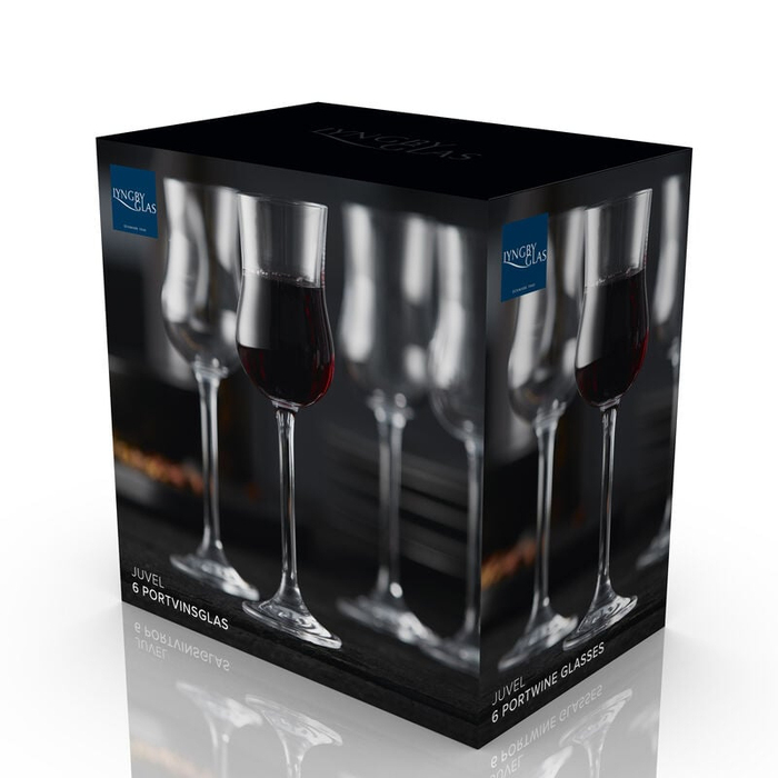 Келихи для білого та червоного вина Lyngby Glas Juvel, прозорі, 90 мл, 4 шт.