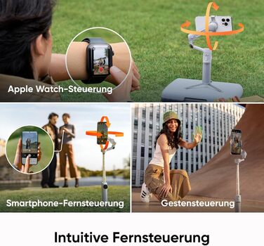 Insta360 Flow 2 Gray – Стабілізатор для смартфонів, Gimbal з AI-tracking, вбудований штатив/селфі-стік, пульт дистанційного керування, для iPhone/Android, сірий, Flow 2