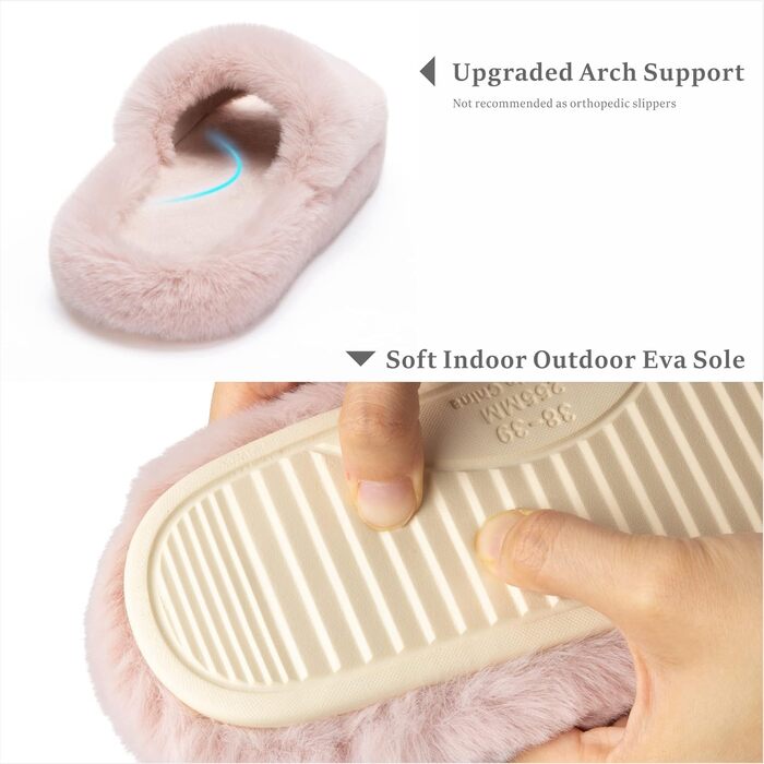 Жіночі домашні тапочки Chantomoo з пам'яті піни, м'які, з штучним хутром, зручні сліпони, подарунок, рожевий, 40/41 EU