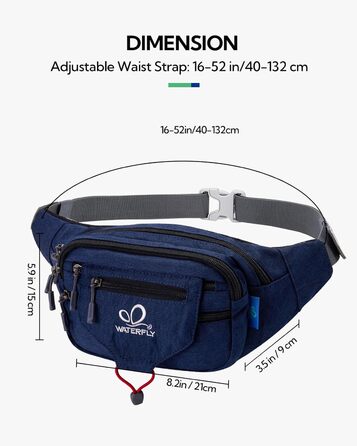 Сумка на пояс Waterfly для спорту та активного відпочинку (Dunkel Blau-n)