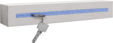 Buchenbusch urban design key board with concrete shelf 'light edition' 33x6x5 cm, key board wall, key storage hallway, (Light blue)