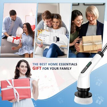 Електрична щітка для прибирання FYDEE IPX7 з 7 насадками та регульованою ручкою. Бездротовий Power Scrubber для ванної, кухні, авто та підлоги.