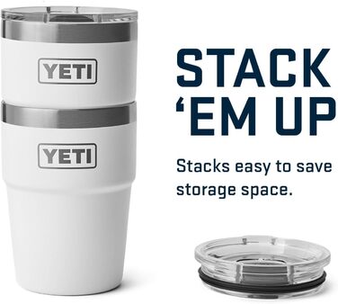 YETI Rambler Stackable Cup with MagSlider Lid - White, 16 oz