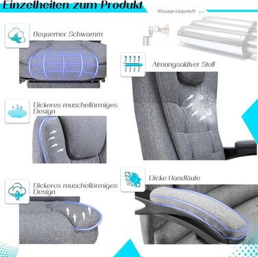 Офісний крісло YODOLLA, 200 кг, ергономічний, з регульованою спинкою, з підніжкою, сірий