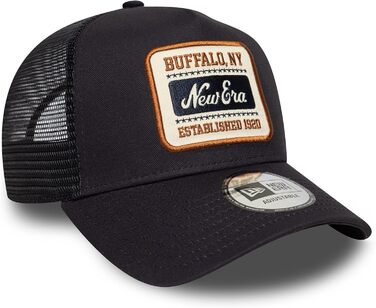 Кепка New Era A-Frame Trucker Distressed Patch Olive/White Buffalo NY