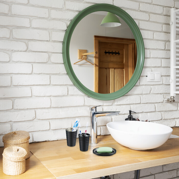 Relaxdays 4-Piece Bathroom Set Stainless Steel