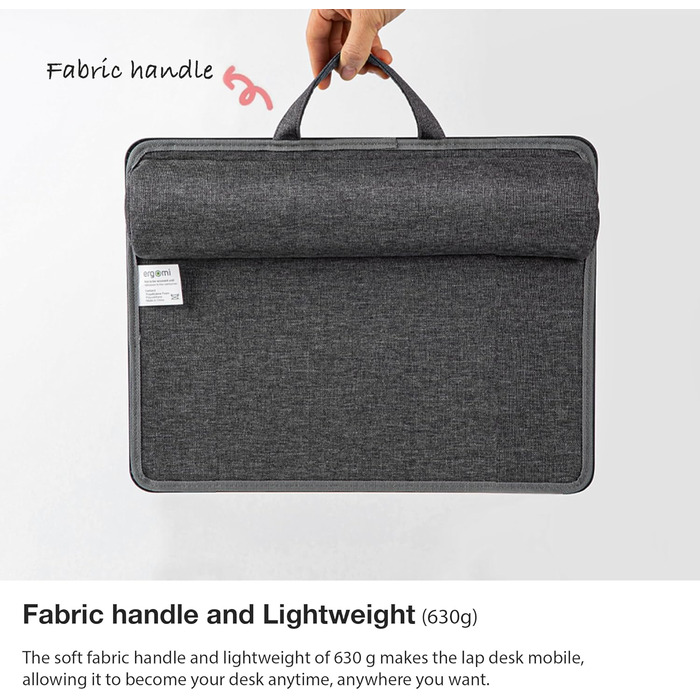 Підставка для ноутбука на колінах, колінцевий столик з подушкою, L – дерев'яний вигляд (M – PU), 30.5 x 57 x 4.5 см