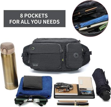 Сумка на пояс для собак TUDEQU - велика, водонепроникна, для прогулянок, тренувань, подорожей (темно-сіра)