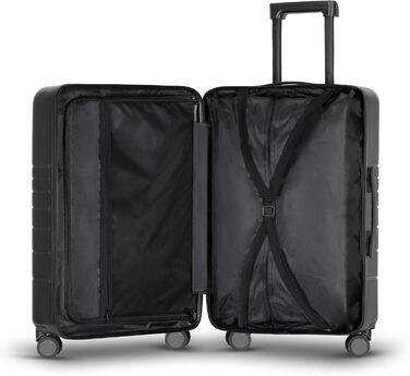 Валіза ETERNITIVE з ABS пластику, Rollkoffer, Reisetrolley, легка з подвійними колесами 360°, валізна коробка з TSA-замком, ручна поклажа (S), чорна