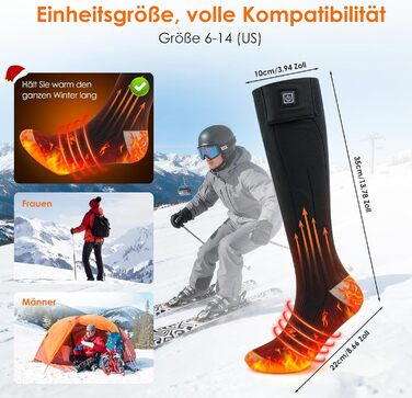 Гріючі шкарпетки Minthouz з керуванням через додаток для чоловіків та жінок | 4 режими нагріву & акумулятор 7,4V 3000mAh для тривалої теплоти | Можна прати в машині & перезаряджаються | Для активного відпочинку, походів, катання на лижах, кемпінгу