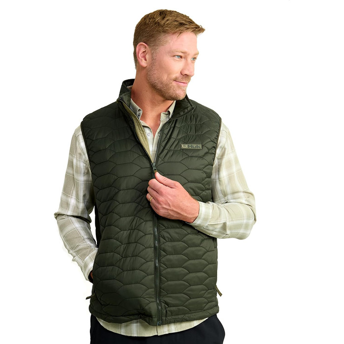 Жилет HUK Scale для чоловіків, утеплений, з DWR просоченням, для риболовлі (XXL, Zypressenlandung)