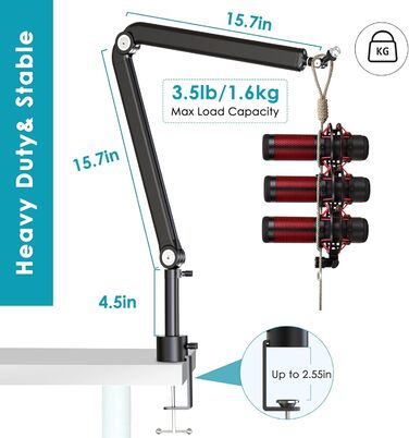 Кріплення для мікрофона YOUSHARES A-Universal (сумісний з Seiren Mini, V3 Mini/Chroma, Razer Seiren V2 X/Pro, Seiren X)