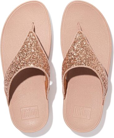 Шльопанці жіночі FitFlop Lulu Glitter рожево-золотисті, з підтримкою стопи 40 EU