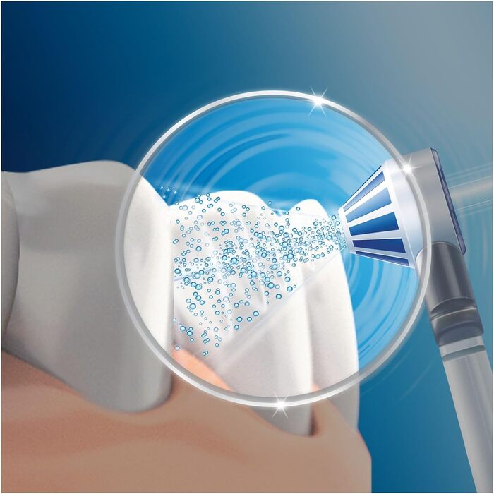 Система очищення Oral-B OxyJet з мікро-пухирцевою технологією, 4 насадки, білий, синій