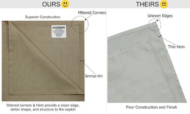 COTTON CRAFT Fabric Napkins, 12 Pieces, 100% Cotton, Reusable, French Toile Dinner, Everyday Use, Spring, Summer, Autumn, Christmas, Vacation, Party, Gift, Soft, Absorbent, 45.7 x