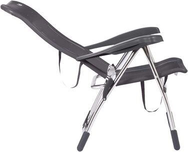 Скромна пляжна стільниця Crespo з алюмінію, розбірна, з високим сидінням з міцної тканини Multifibra (темно-сіра)