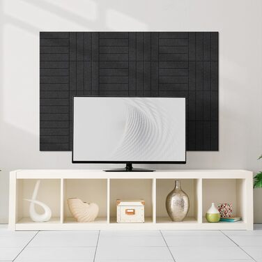 Акустичні панелі Vieshful самоклеючі, 30x30x1 см, звукопоглинаючі стінові панелі з фетру для студії, дому та офісу, чорний колір, 10 шт
