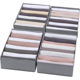 Coorganisers 4-Pack T-Shirt Drawer Organizers for Clothes, 8 Compartments, Storage Box, Closet, Clothing, Organizer, Leggings, Silk Scarves