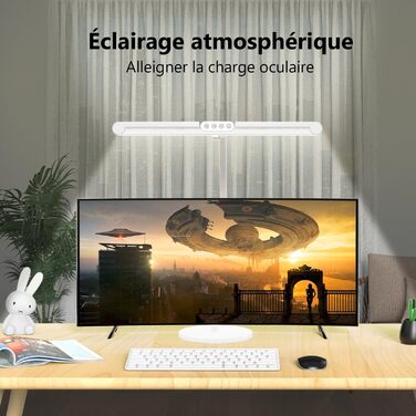 LED лампа настільна 72 см з регулюванням яскравості, денне світло, поворотна, для офісу та дому, автоматична лампа для роботи та малювання, білий колір