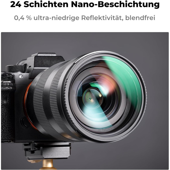 Набір фільтрів K&F Concept 77mm: поляризаційний (CPL), UV, ND1000 (Nano-Dazzle)